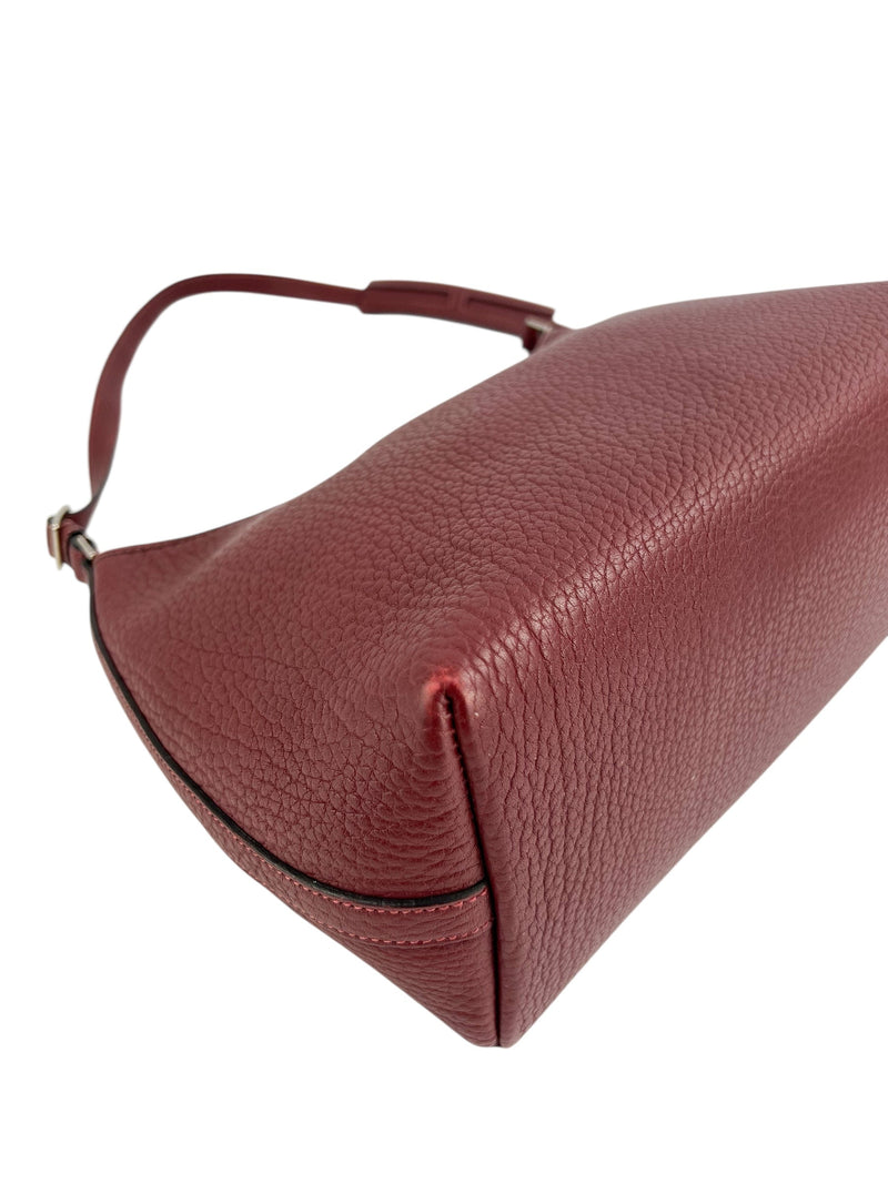 Hermes Deep Red Buffalo Leather Berlingot