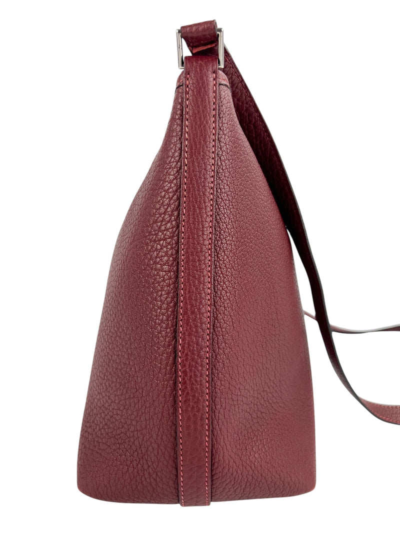 Hermes Deep Red Buffalo Leather Berlingot