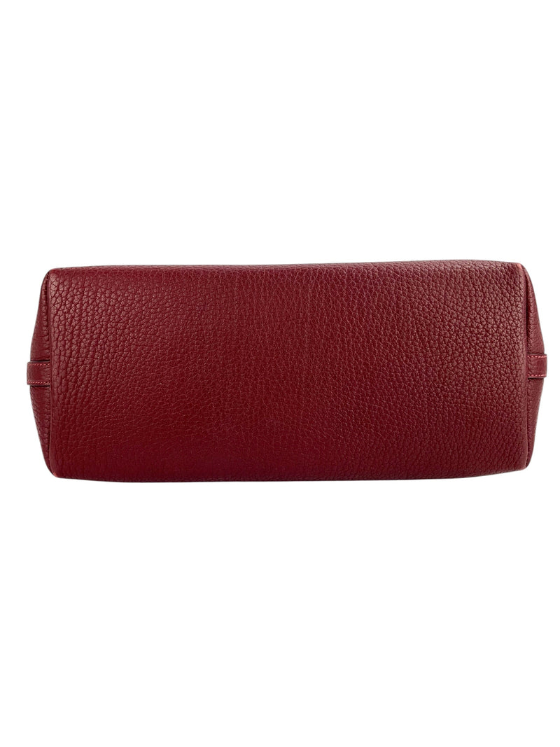 Hermes Deep Red Buffalo Leather Berlingot