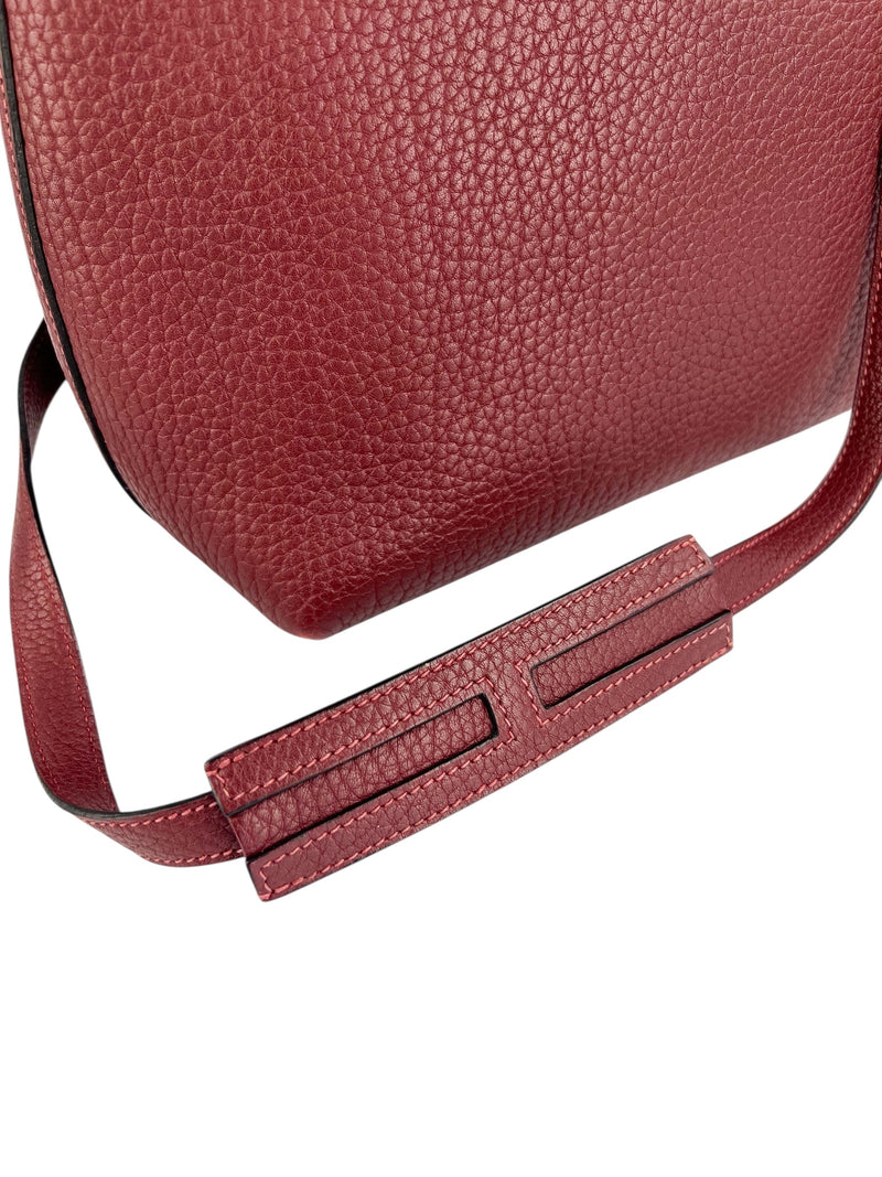 Hermes Deep Red Buffalo Leather Berlingot