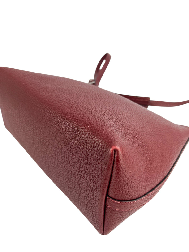 Hermes Deep Red Buffalo Leather Berlingot