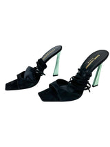 Saint Laurent Black Paz 105 Leather Sandals with Ankle Laces Size 38.5