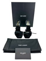 Saint Laurent Black Paz 105 Leather Sandals with Ankle Laces Size 38.5