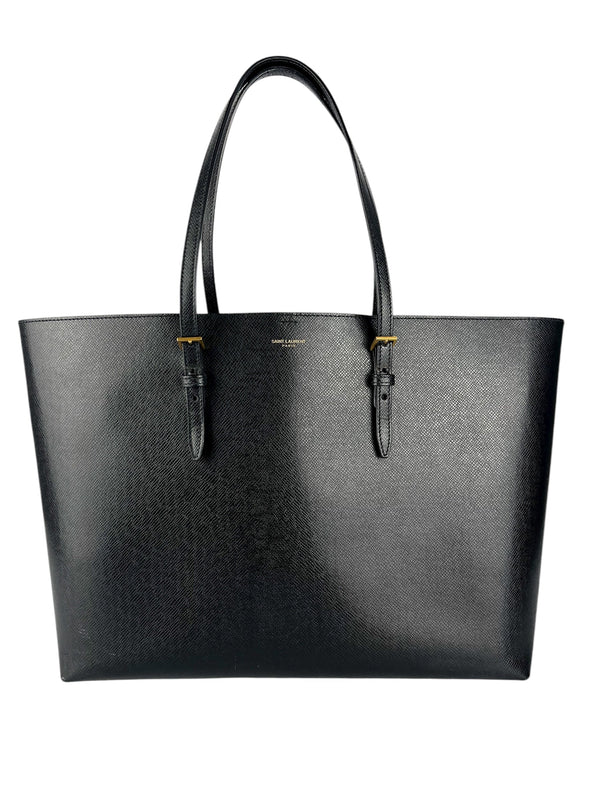 Saint Laurent Black Poudre Leather East West Tote