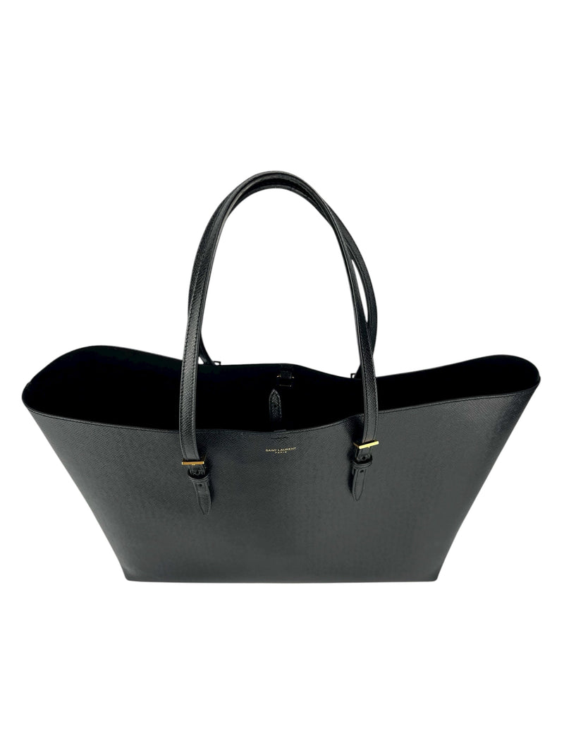 Saint Laurent Black Poudre Leather East West Tote