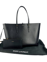 Saint Laurent Black Poudre Leather East West Tote