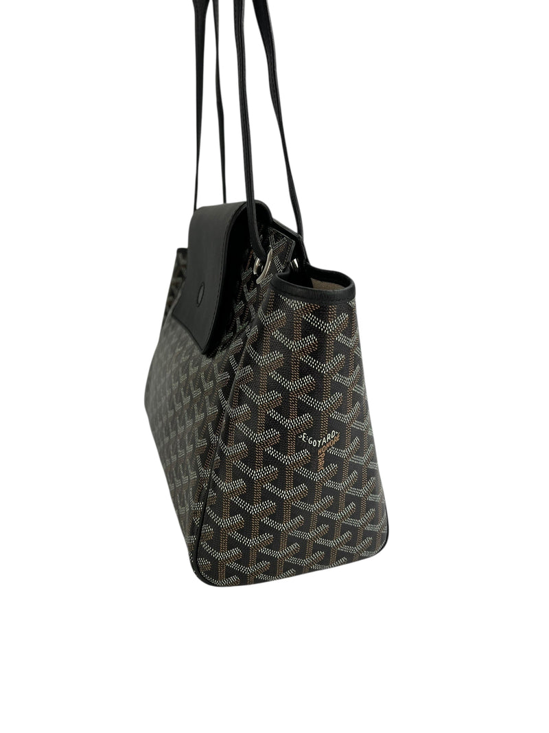 Goyard Black Rouette Goyardine Tote PM