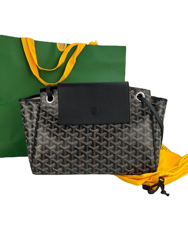 Goyard Black Rouette Goyardine Tote PM