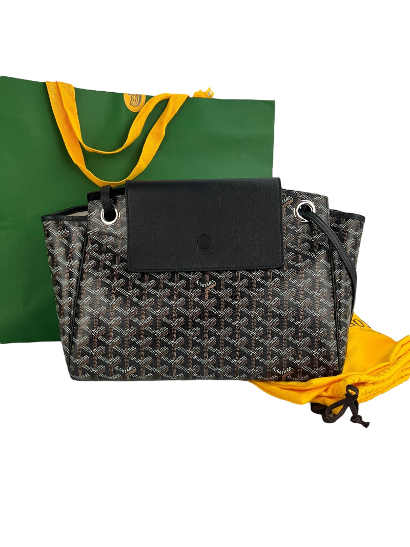 Goyard Black Rouette Goyardine Tote PM