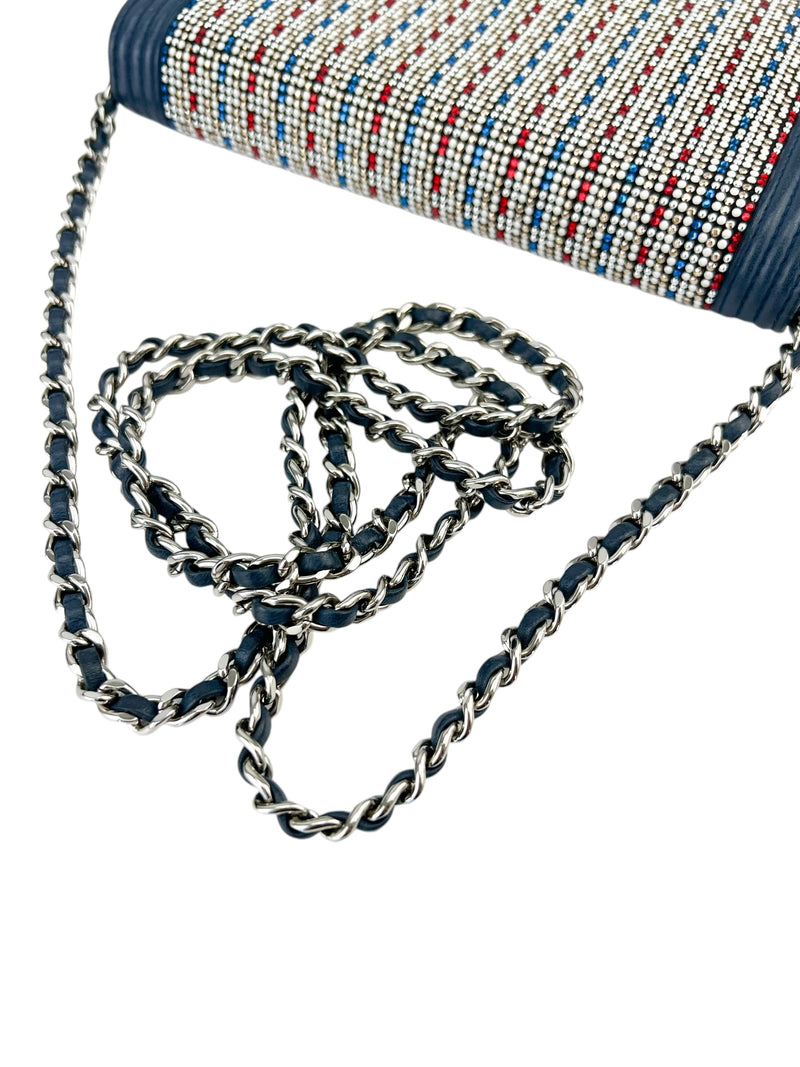 Chanel Navy Blue Embellished Boy WOC