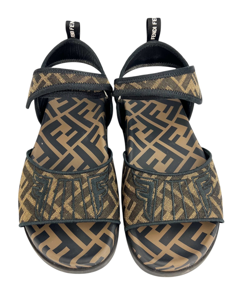 Fendi Brown Logo Dad Sandals Size 38