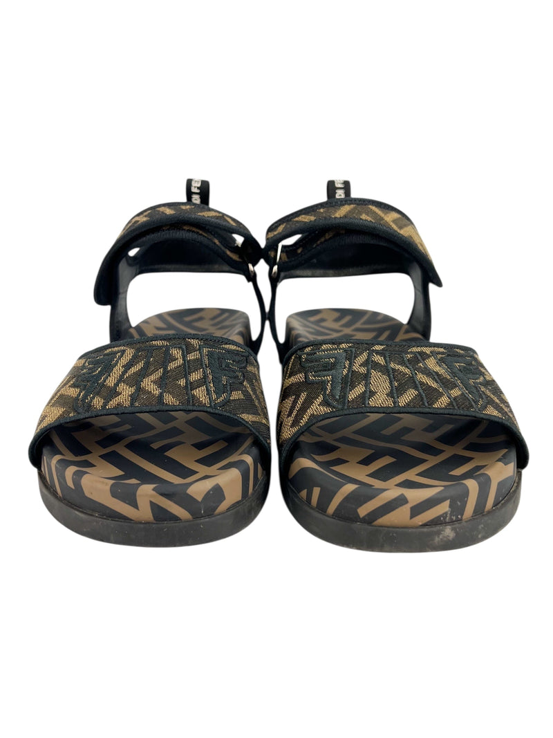 Fendi Brown Logo Dad Sandals Size 38