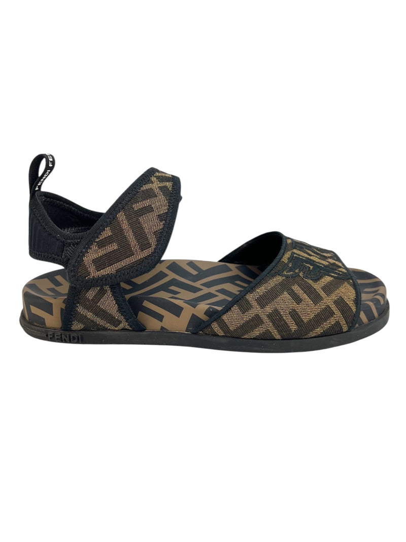 Fendi Brown Logo Dad Sandals Size 38