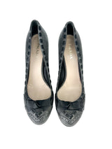 Prada Slate Grey Leather Pumps