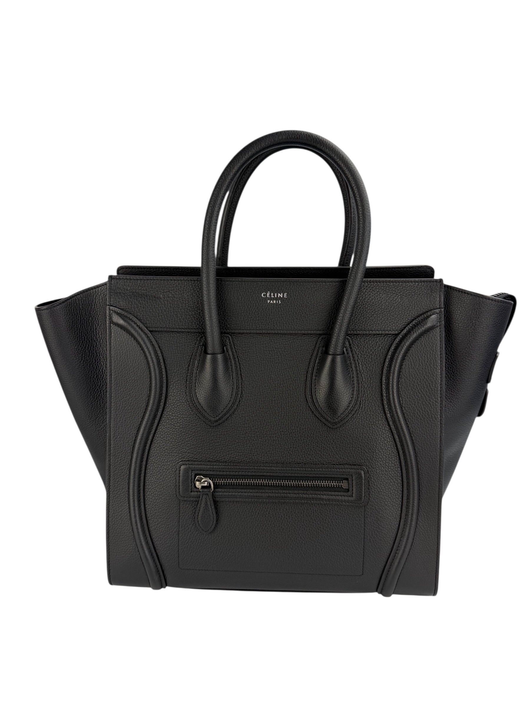 Celine Black Leather Mini Luggage Tote