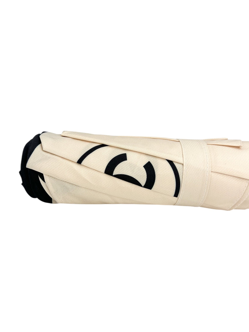 Chanel Cream & Black Umbrella (W/ Box)