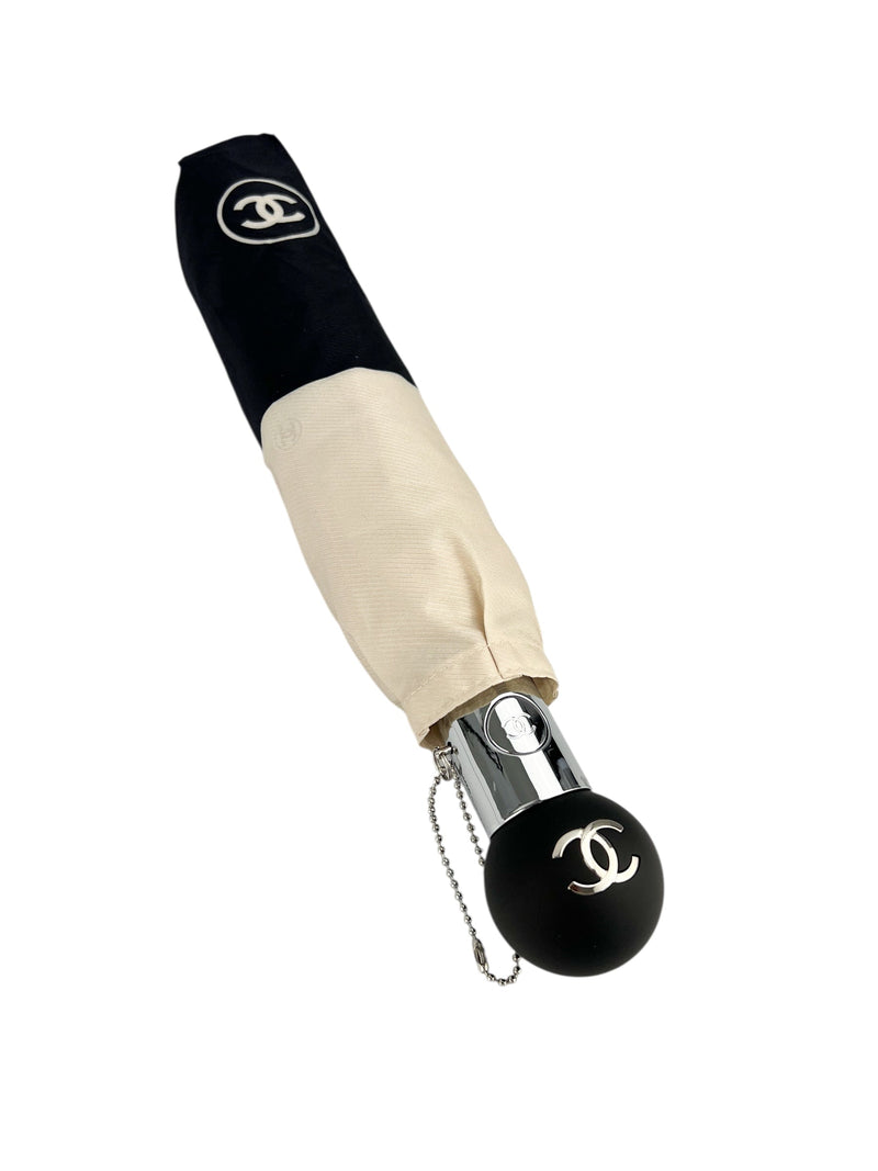 Chanel Cream & Black Umbrella (W/ Box)