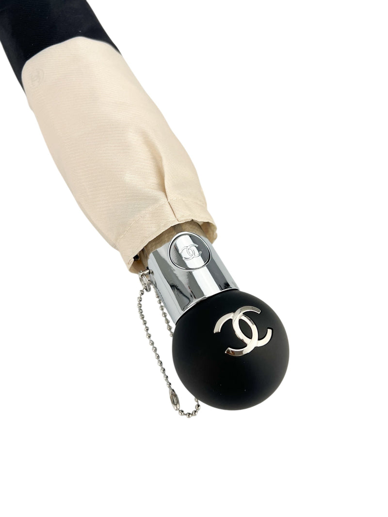 Chanel Cream & Black Umbrella (W/ Box)