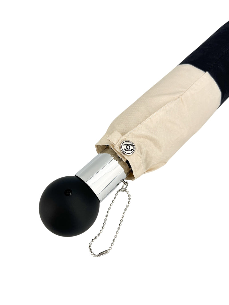 Chanel Cream & Black Umbrella (W/ Box)