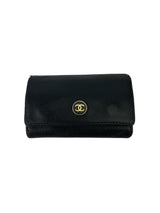 Chanel Vintage Black Leather 6 Key Organizer