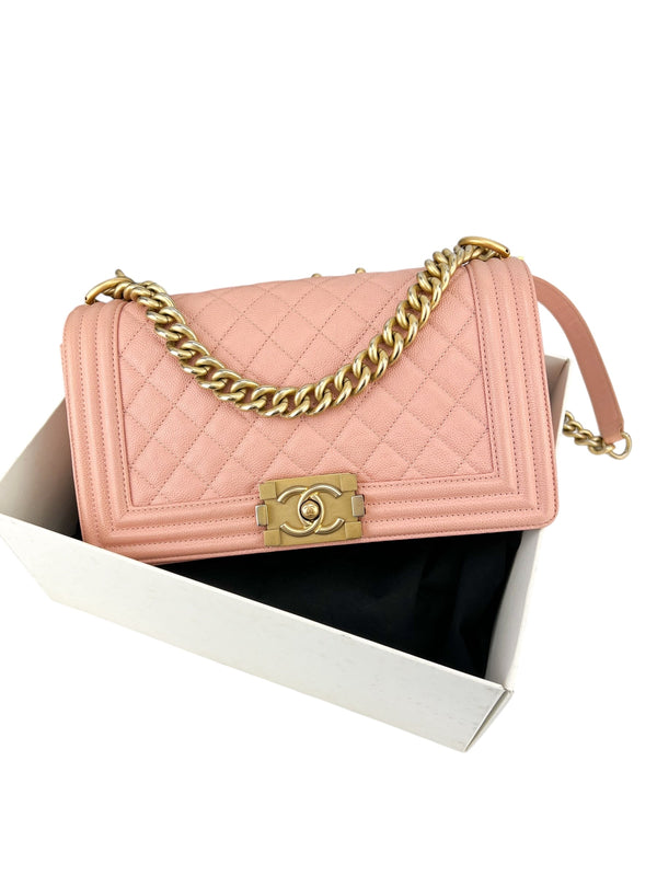Chanel Dusty Blush Old Medium Caviar Boy Bag