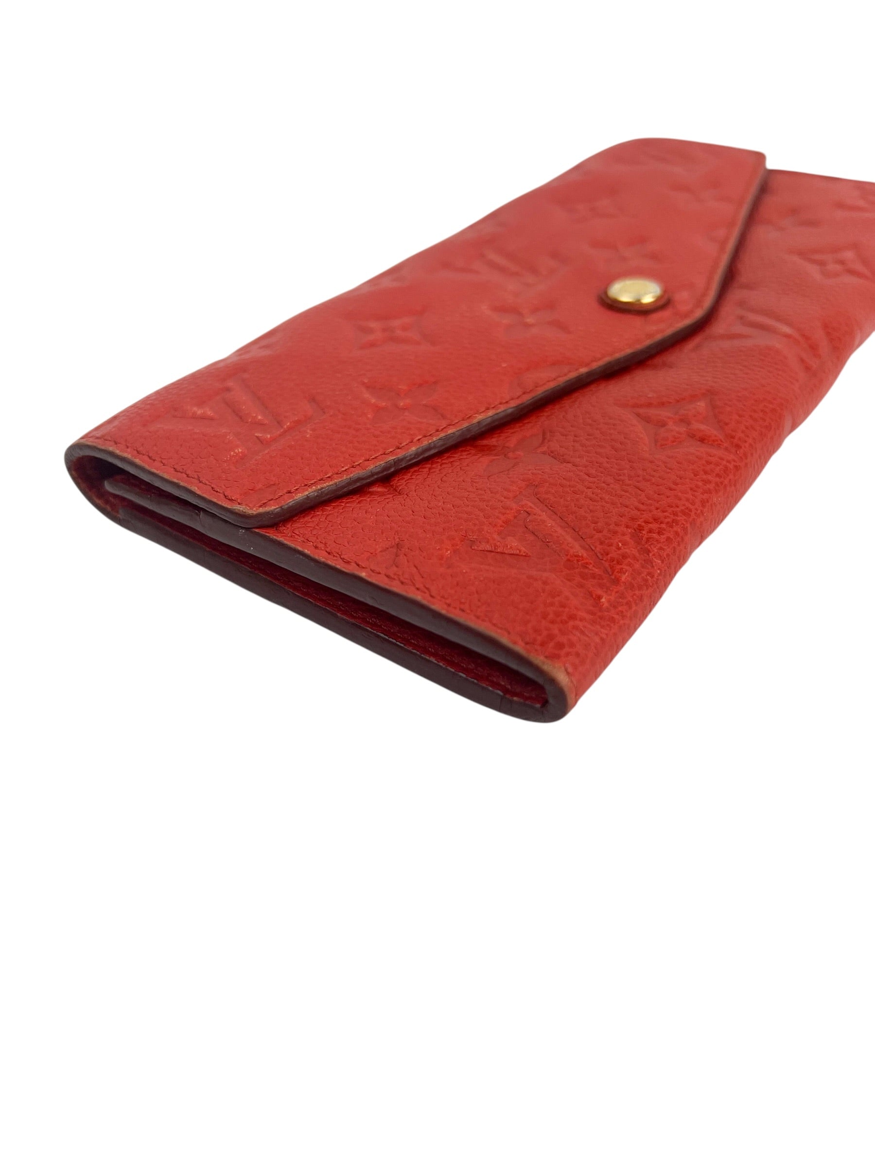 Louis Vuitton 赤 レザー Louis Vuitton Red Empreinte Long Sarah Wallet