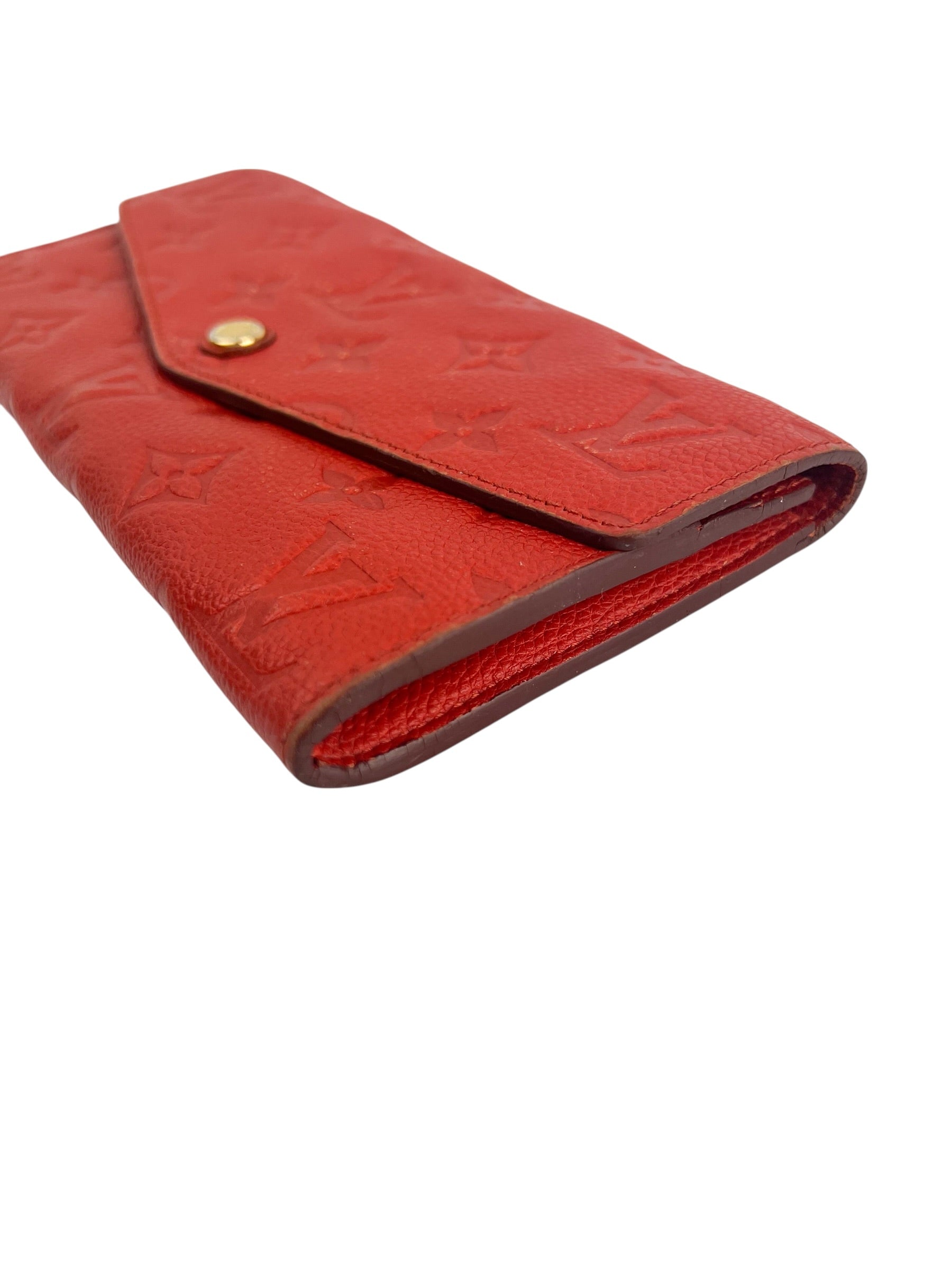 Louis Vuitton Red Empreinte Long Sarah Wallet