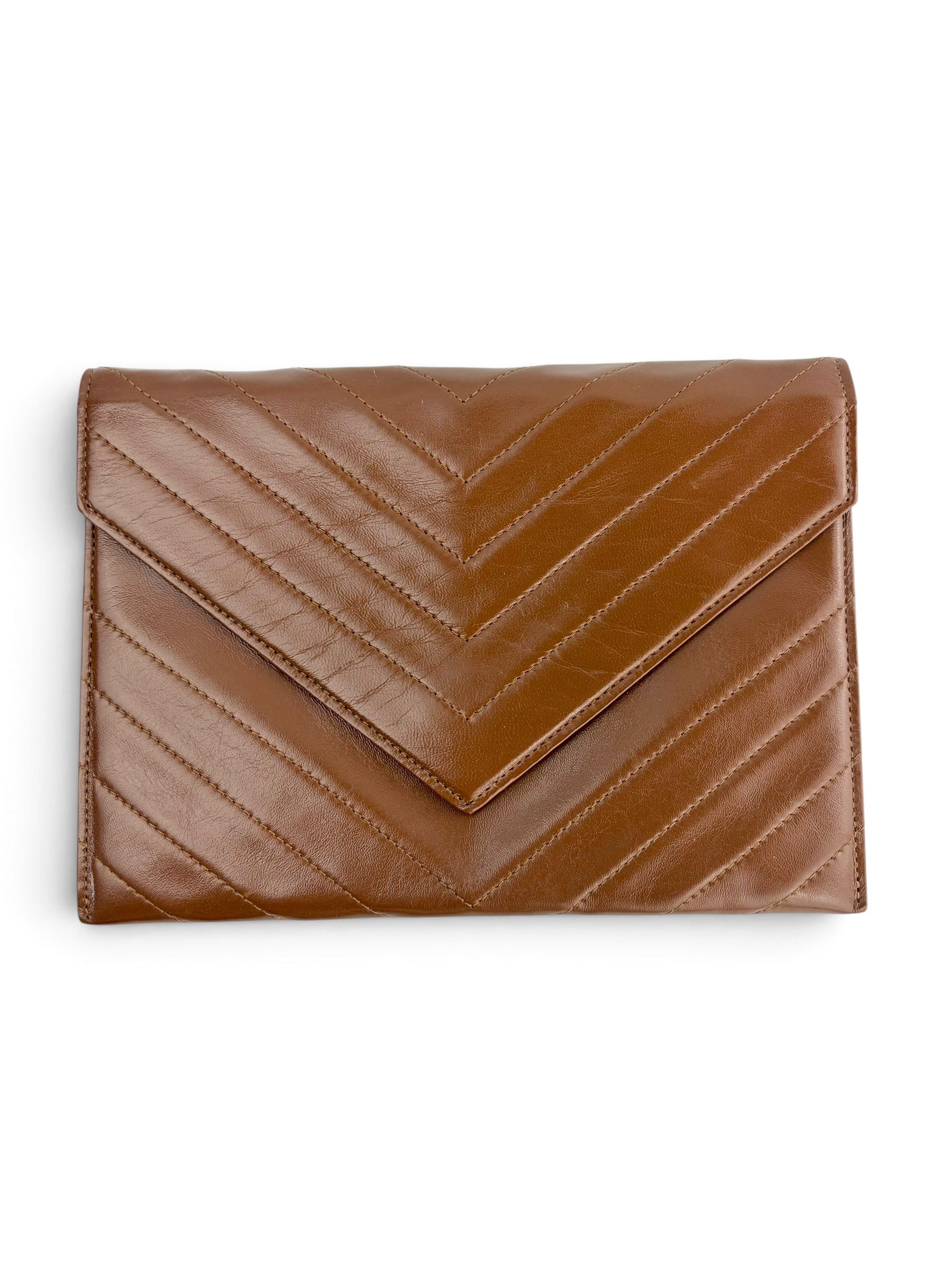 yves-saint-laurent-vintage-brown-leather-clutch-0