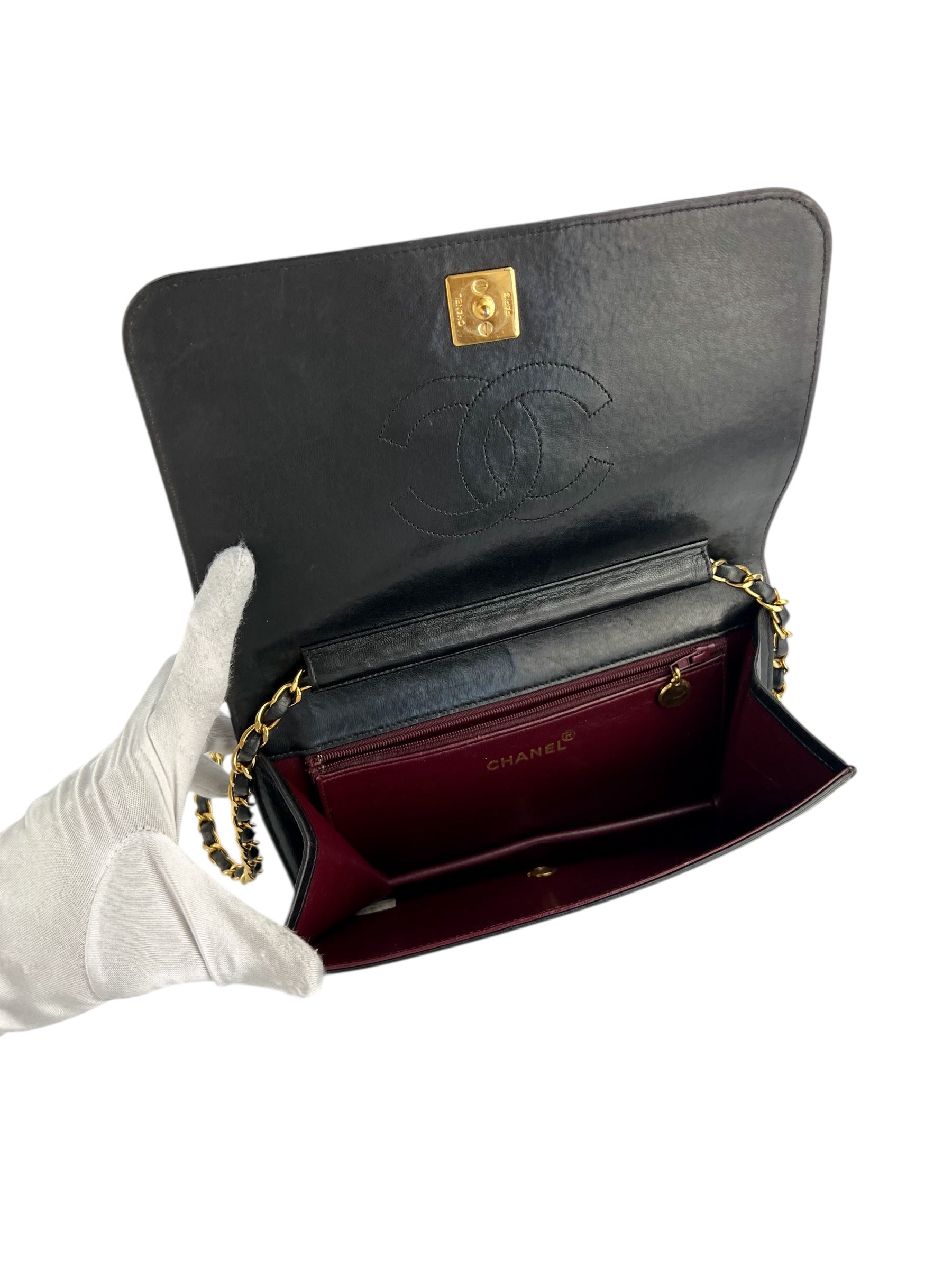 Chanel Black Lambskin Vintage Full Flap