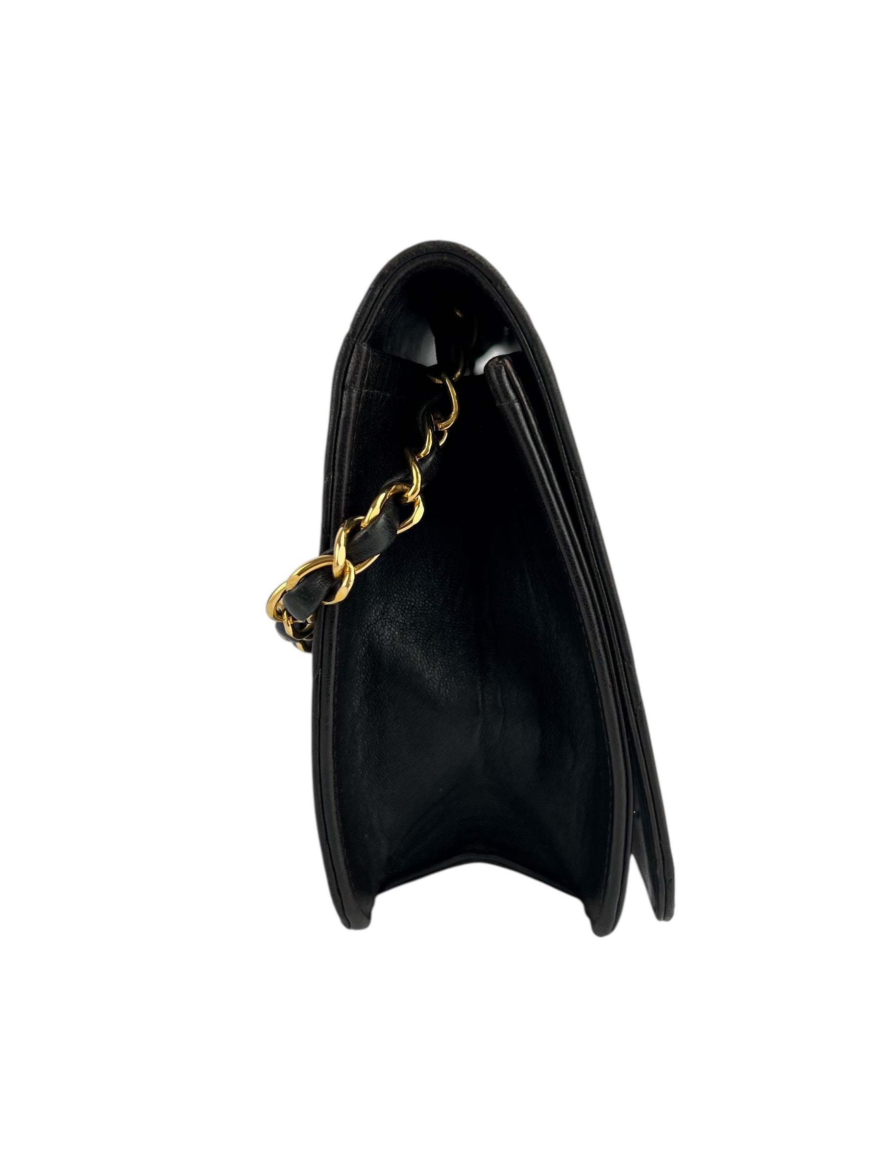 Chanel Black Lambskin Vintage Full Flap