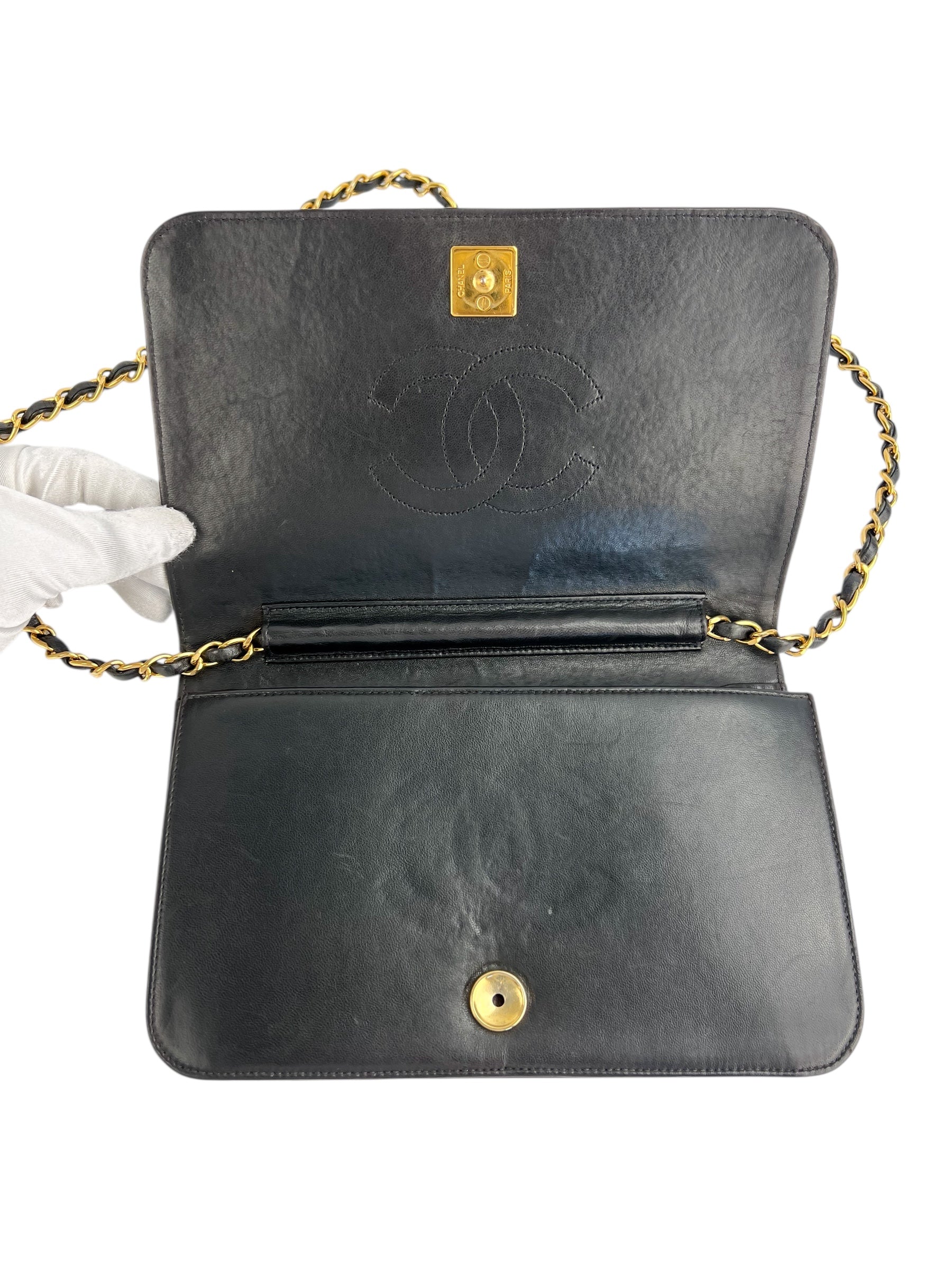 Chanel Black Lambskin Vintage Full Flap