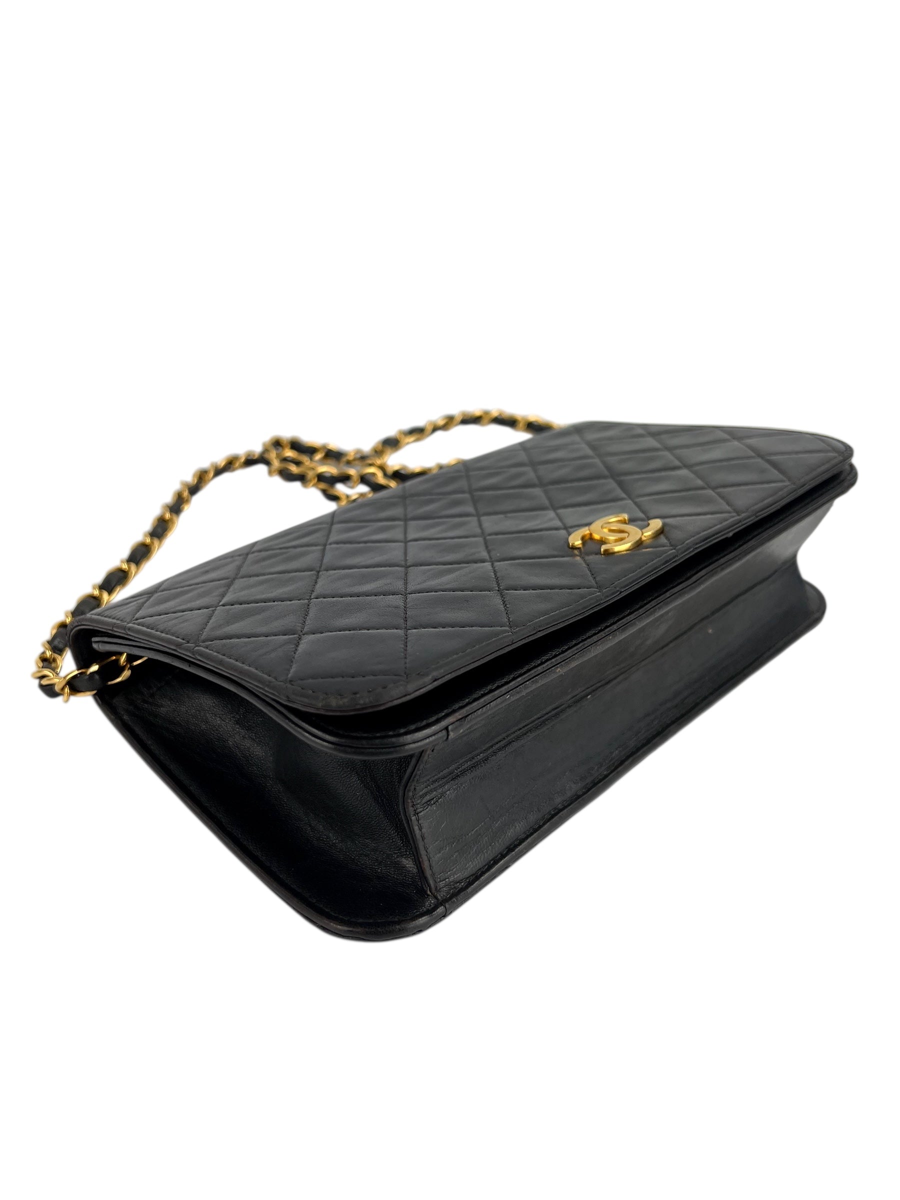 Chanel Black Lambskin Vintage Full Flap