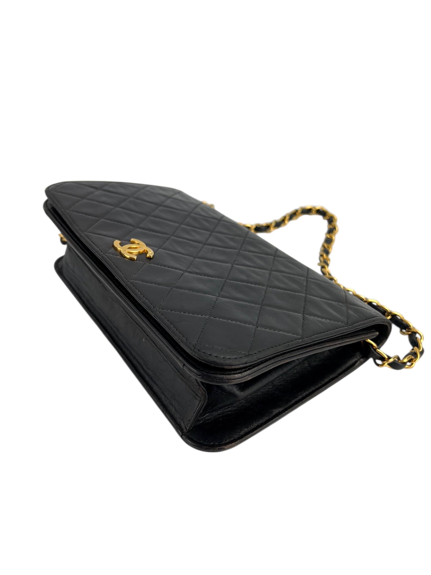 Chanel Black Lambskin Vintage Full Flap