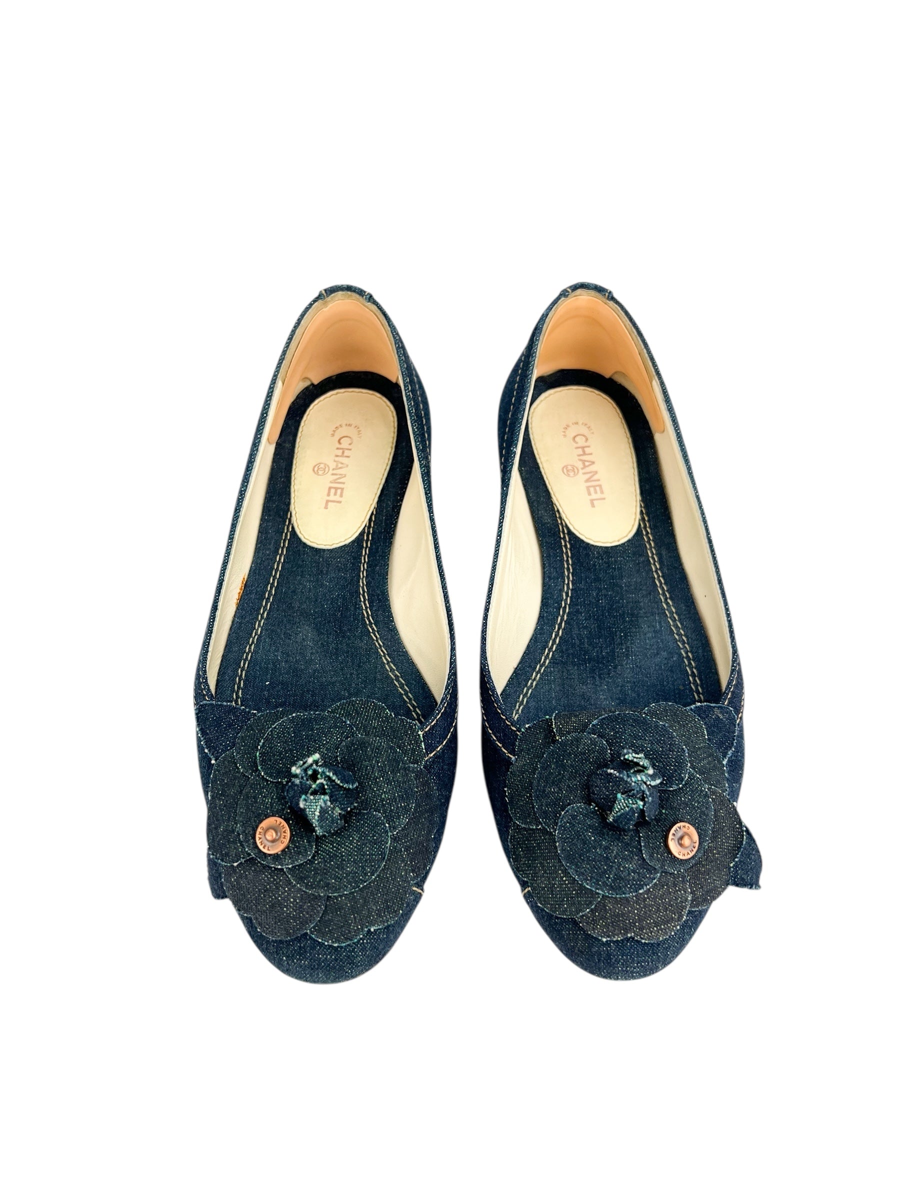 Chanel Denim Ballerina Flats Size 39.5