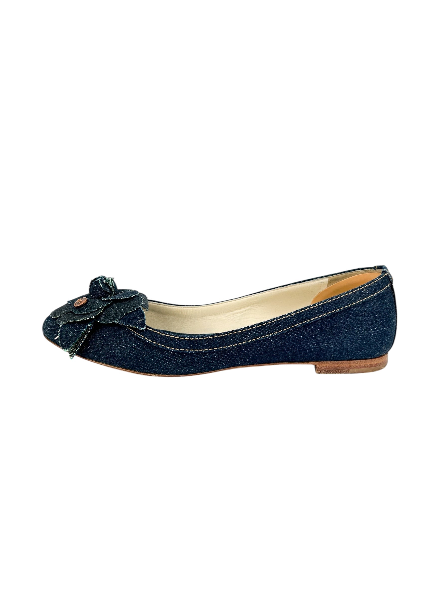 Chanel Denim Ballerina Flats Size 39.5