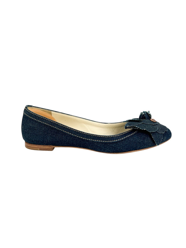 Chanel Denim Ballerina Flats Size 39.5
