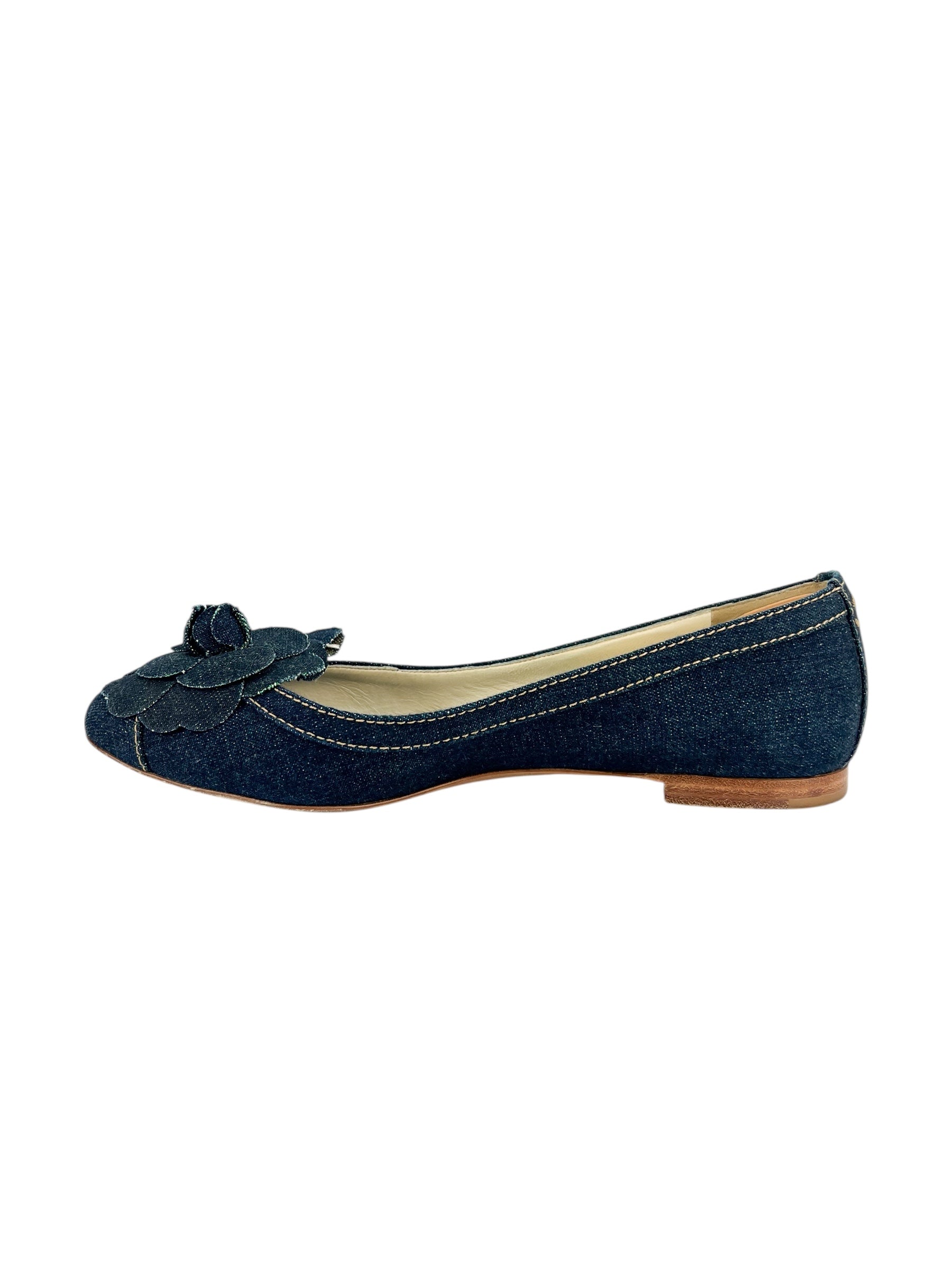 Chanel Denim Ballerina Flats Size 39.5