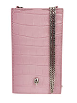 Alexander McQueen Pink Leather Embossed Phone Crossbody