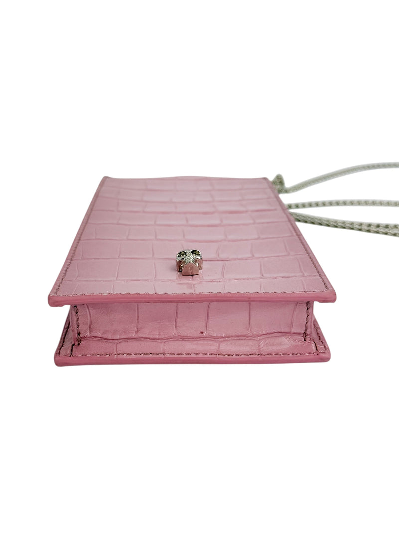 Alexander McQueen Pink Leather Embossed Phone Crossbody