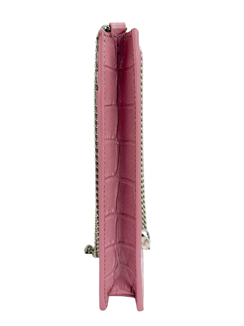 Alexander McQueen Pink Leather Embossed Phone Crossbody