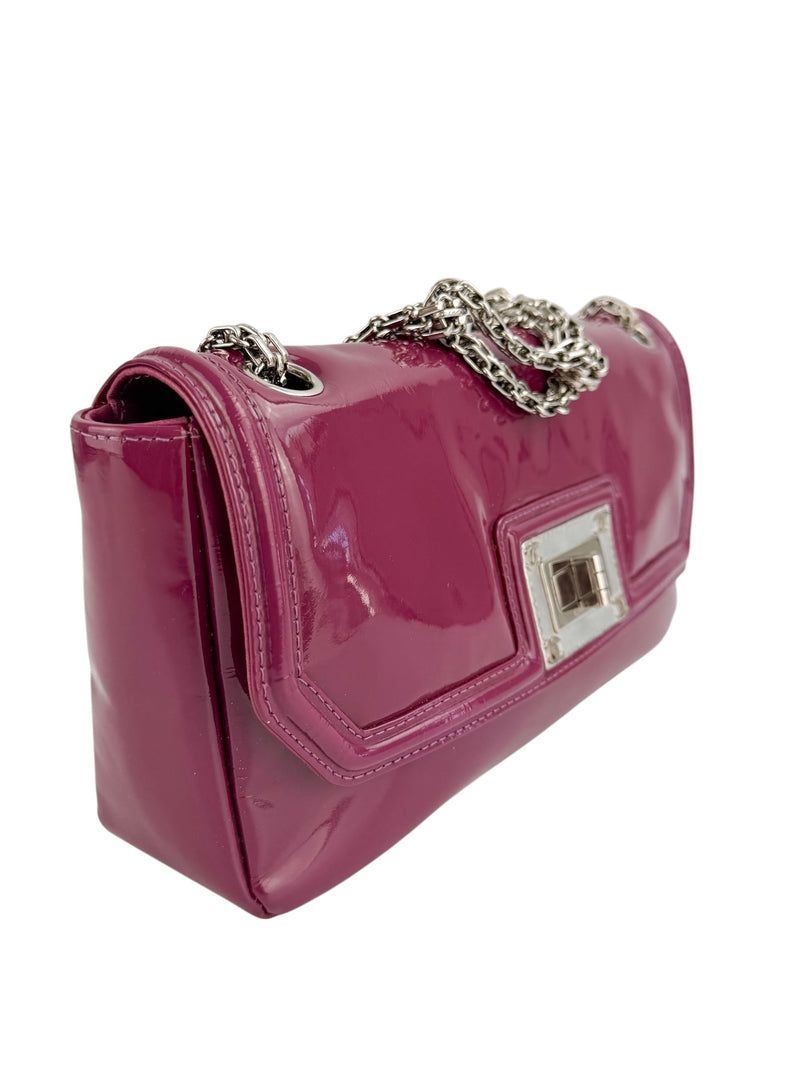 Chanel Purple Patent Leather Mademoiselle Flap Bag