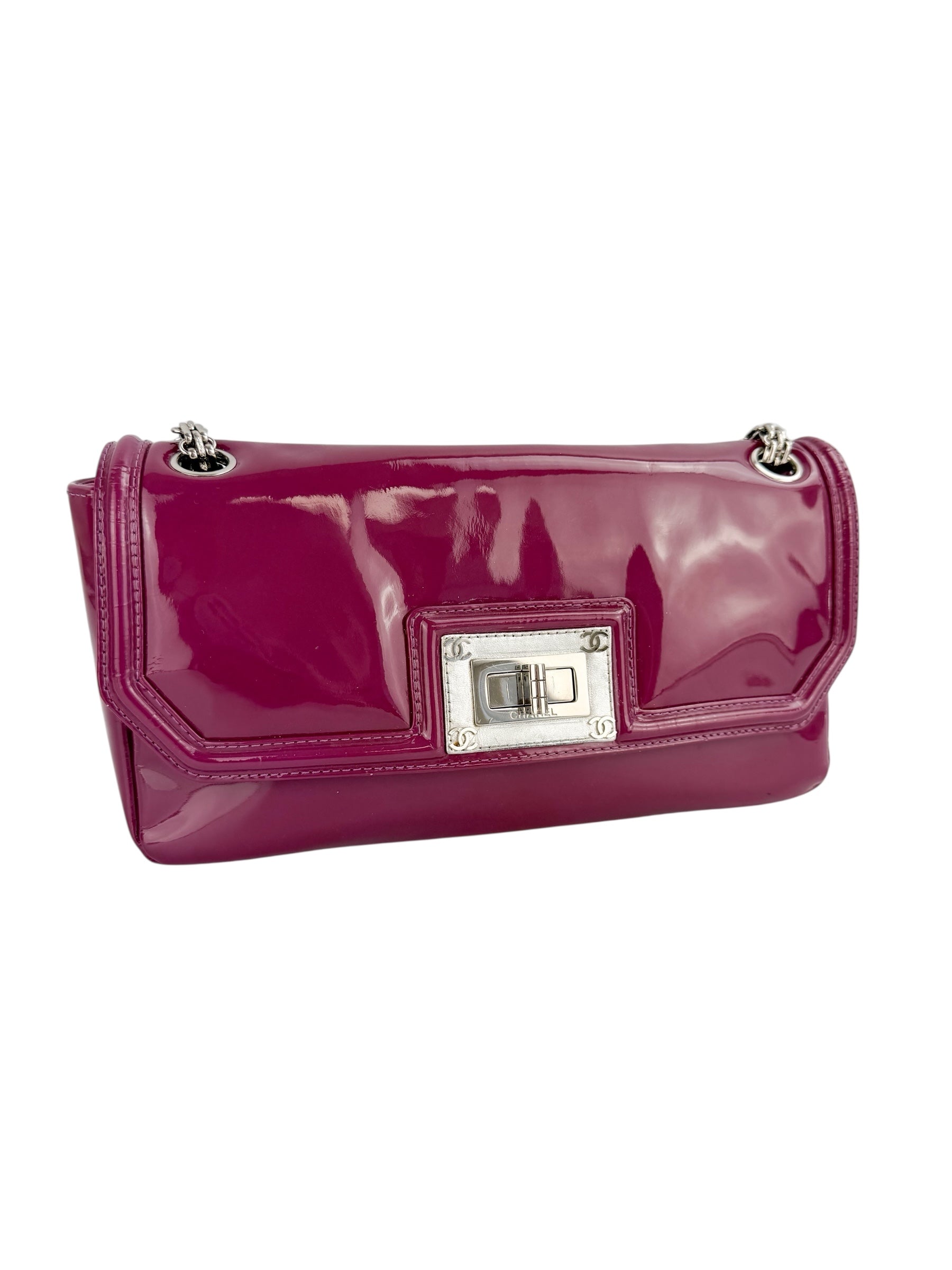 Chanel Purple Patent Leather Mademoiselle Flap Bag