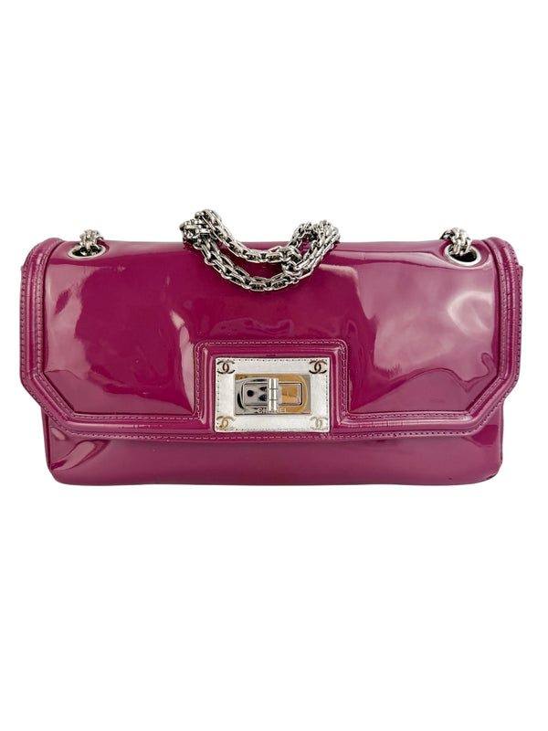 Chanel Purple Patent Leather Mademoiselle Flap Bag