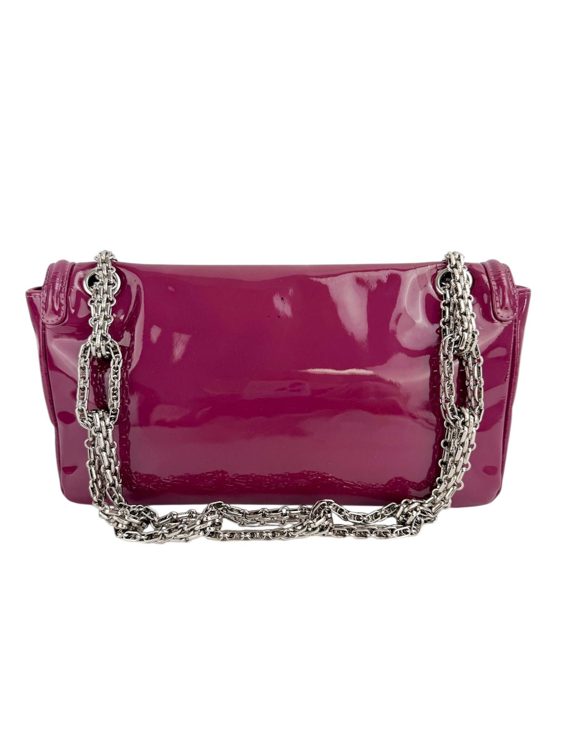 Chanel Purple Patent Leather Mademoiselle Flap Bag