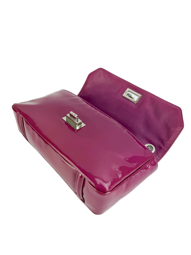 Chanel Purple Patent Leather Mademoiselle Flap Bag