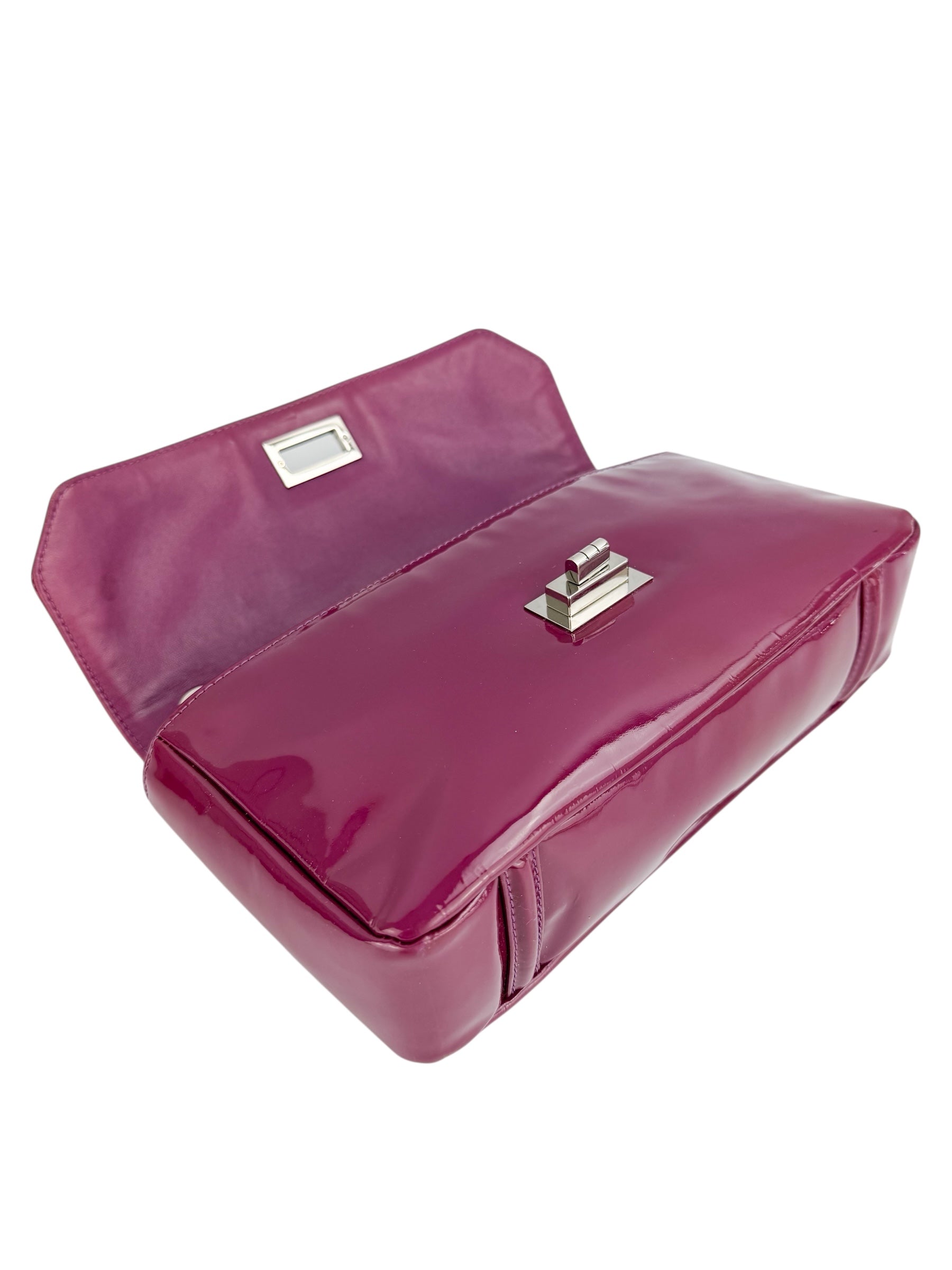 Chanel Purple Patent Leather Mademoiselle Flap Bag