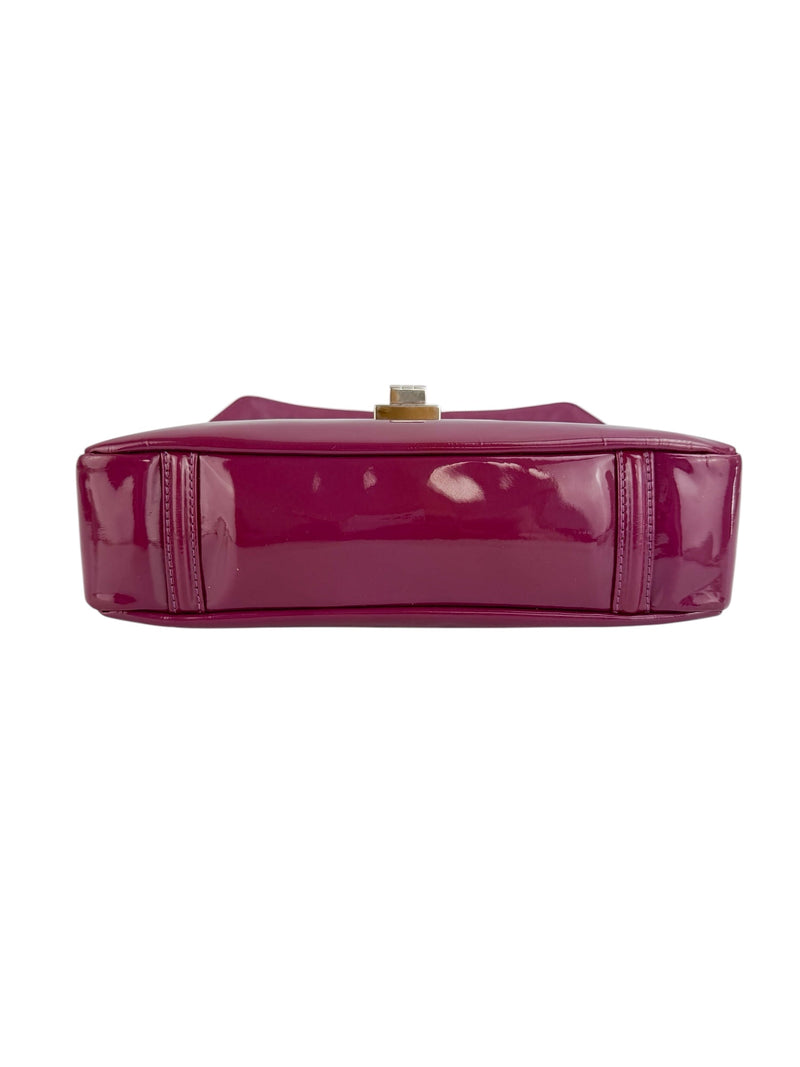Chanel Purple Patent Leather Mademoiselle Flap Bag