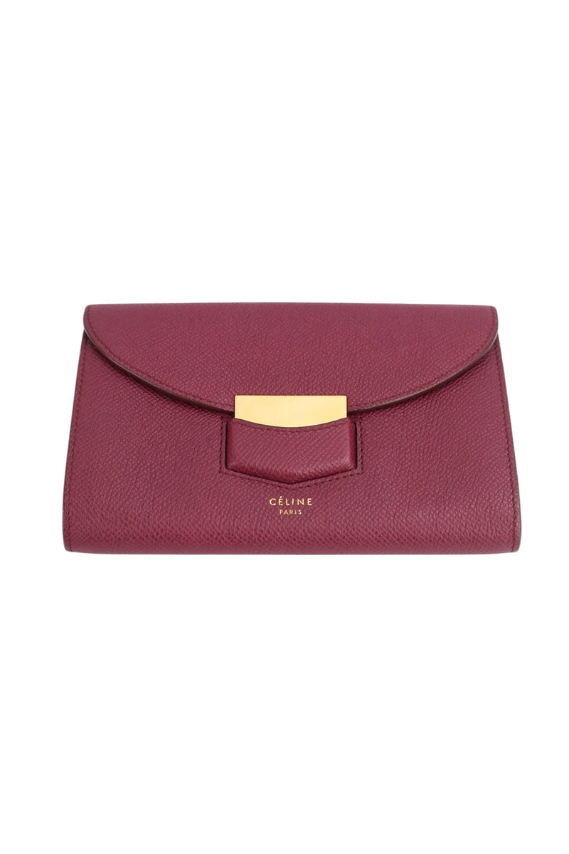 Celine Burgundy Leather Wallet