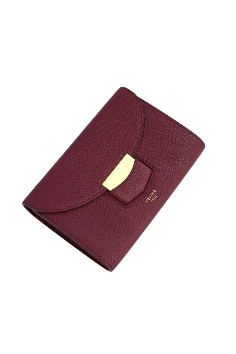 Celine Burgundy Leather Wallet