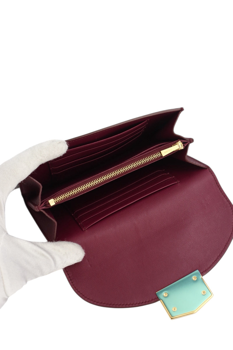 Celine Burgundy Leather Wallet